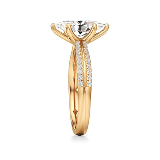 Aviana Emerald Six Prong Pave Band