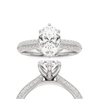 Aviana Oval Six Prong Pave Band