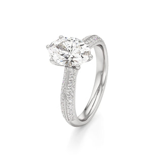 Aviana Emerald Six Prong Pave Band