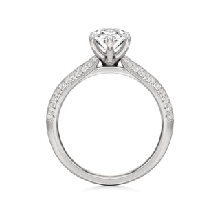 Aviana Emerald Six Prong Pave Band