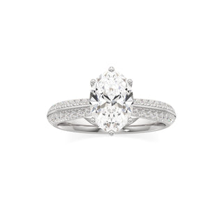 Aviana Emerald Six Prong Pave Band