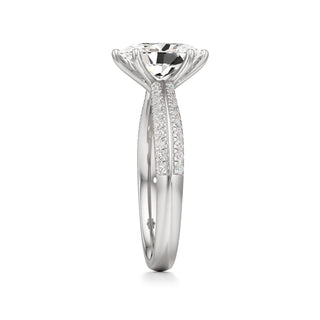 Aviana Emerald Six Prong Pave Band