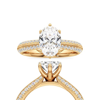 Aviana Oval Six Prong Pave Band