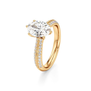 Aviana Emerald Six Prong Pave Band