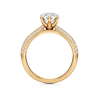 Aviana Emerald Six Prong Pave Band