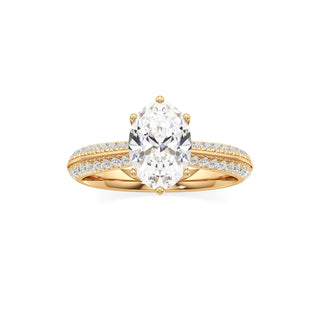 Aviana Emerald Six Prong Pave Band