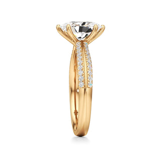 Aviana Emerald Six Prong Pave Band
