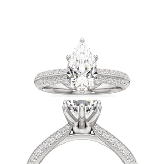 Aviana Emerald Six Prong Pave Band