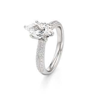 Aviana Emerald Six Prong Pave Band
