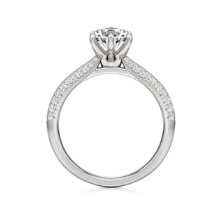 Aviana Emerald Six Prong Pave Band