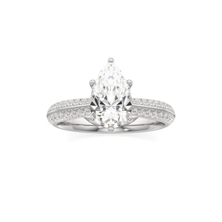 Aviana Emerald Six Prong Pave Band