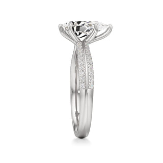 Aviana Emerald Six Prong Pave Band
