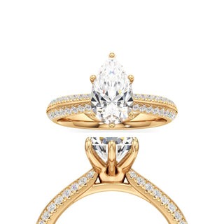 Aviana Emerald Six Prong Pave Band