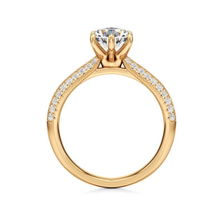 Aviana Emerald Six Prong Pave Band