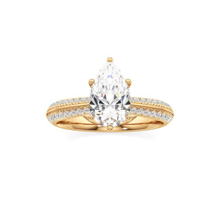 Aviana Emerald Six Prong Pave Band