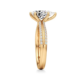 Aviana Emerald Six Prong Pave Band