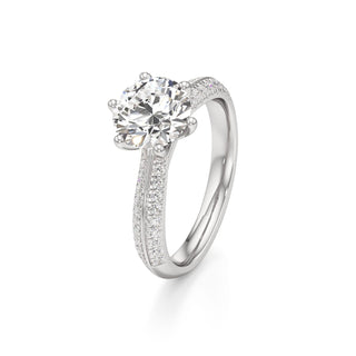 Aviana Emerald Six Prong Pave Band