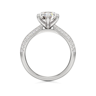 Aviana Emerald Six Prong Pave Band