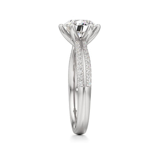 Aviana Emerald Six Prong Pave Band