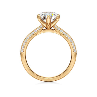 Aviana Emerald Six Prong Pave Band