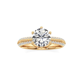 Aviana Emerald Six Prong Pave Band