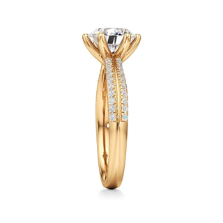 Aviana Emerald Six Prong Pave Band
