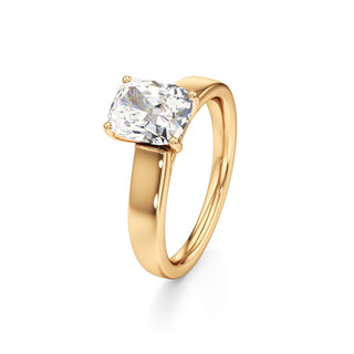 Azalea Emerald Wide Band Solitaire