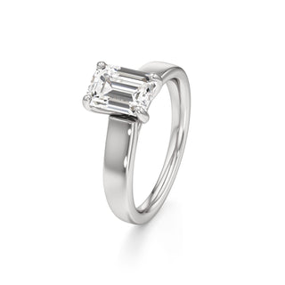 Azalea Emerald Wide Band Solitaire