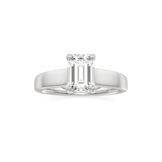 Azalea Emerald Wide Band Solitaire