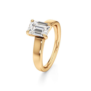 Azalea Emerald Wide Band Solitaire