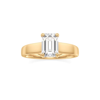 Azalea Emerald Wide Band Solitaire