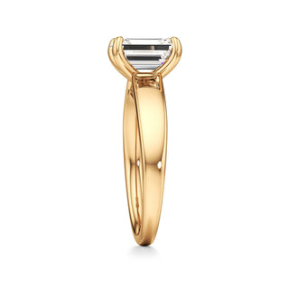 Azalea Emerald Wide Band Solitaire