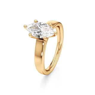Azalea Emerald Wide Band Solitaire