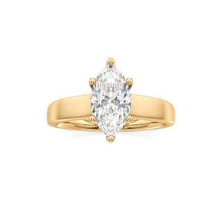 Azalea Emerald Wide Band Solitaire
