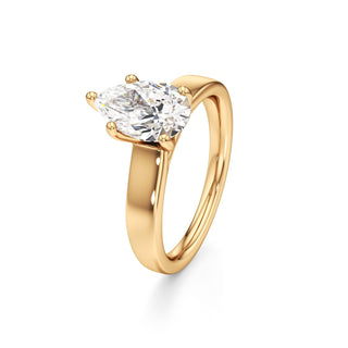Azalea Emerald Wide Band Solitaire