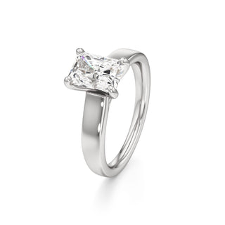 Azalea Emerald Wide Band Solitaire