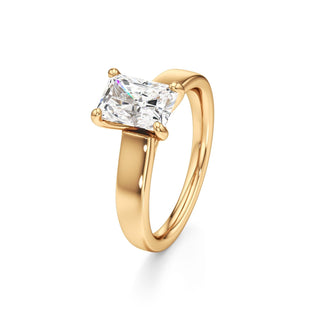 Azalea Emerald Wide Band Solitaire
