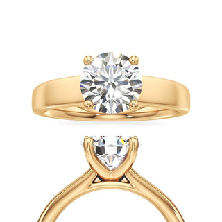 Azalea Round Wide Band Solitaire