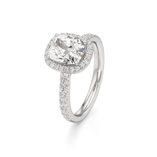 Camellia Pear Halo with Diamond Band