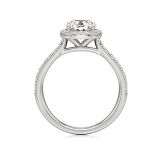 Camellia Pear Halo with Diamond Band