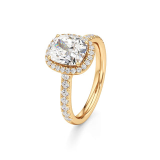 Camellia Pear Halo with Diamond Band