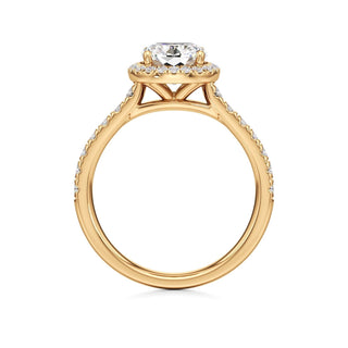 Camellia Pear Halo with Diamond Band