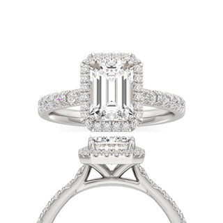 Camellia Elongated Cushion Halo with Diamond Band