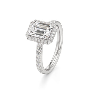 Camellia Pear Halo with Diamond Band