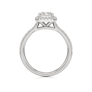 Camellia Pear Halo with Diamond Band