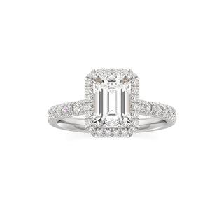 Camellia Pear Halo with Diamond Band