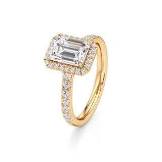 Camellia Pear Halo with Diamond Band
