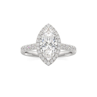 Camellia Pear Halo with Diamond Band
