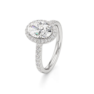 Camellia Pear Halo with Diamond Band