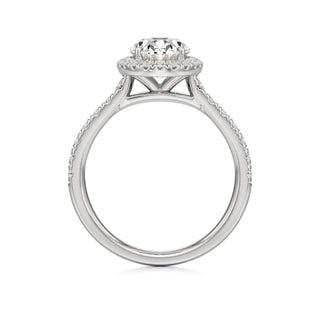 Camellia Pear Halo with Diamond Band